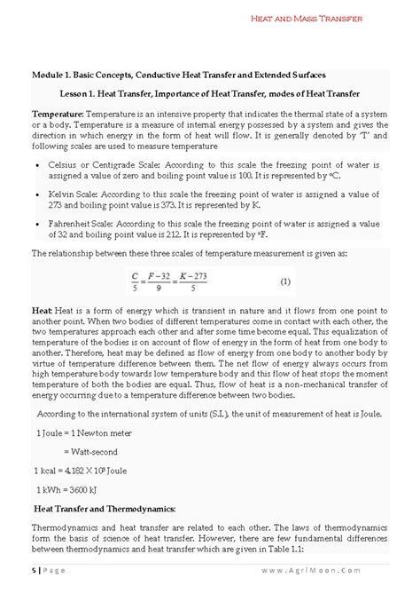 Heat and Mass Transfer - Lecture Notes 1: Basics and Concepts - Studocu