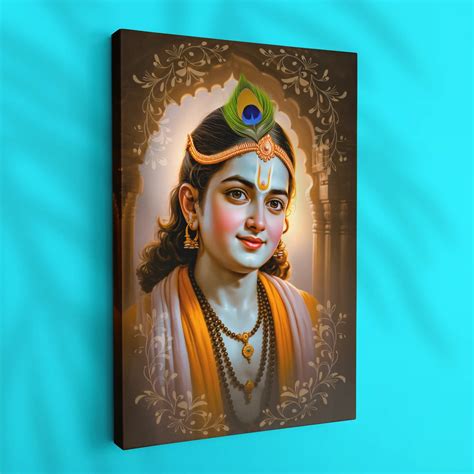 Shree Krishna Golden Aura - Spiritual Home Decor – Ritwikas