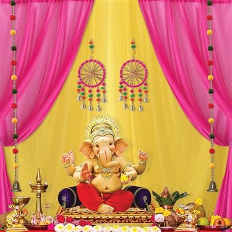 Party Propz Backdrop For Decoration With Pom Pom Hangings/Haldi ...