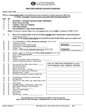 Fillable Online How to prepare for an MRI (Magnetic Resonance Imaging ...