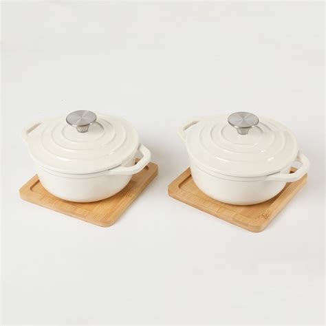 HAWOK Enameled Cast Iron Mini Dutch Oven,Dia5.51inch,23oz, Set of 2 ...