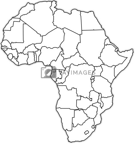 Black And White Political Map Of Africa - map of africa black and white