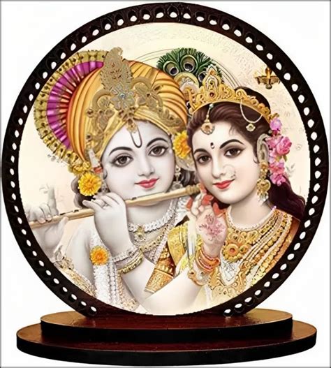 Buy VPRINT QUALITY Radha Krishna Wooden Car Dashboard Idol Figurine ...