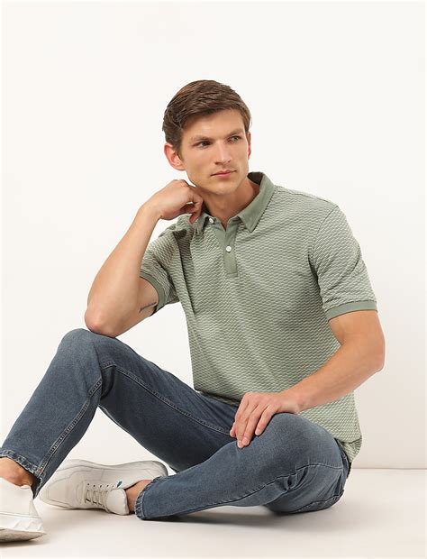 Buy Pure Cotton Self Design Collar Neck T-Shirt at Marks & Spencer
