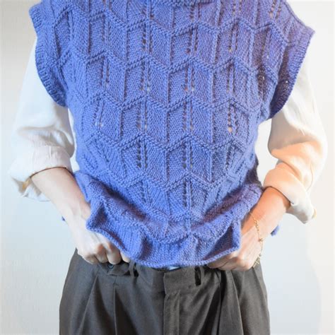 PONGO VEST Knitting Pattern Sleeveless Lace Top Beginner Friendly ...