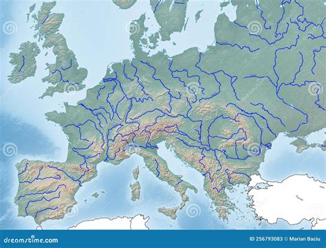 Europe Map With Rivers And Countries