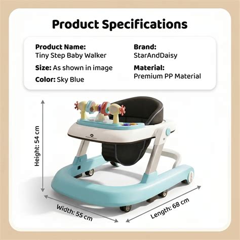 Tiny Steps Baby Push Walker - Infants learning to walker