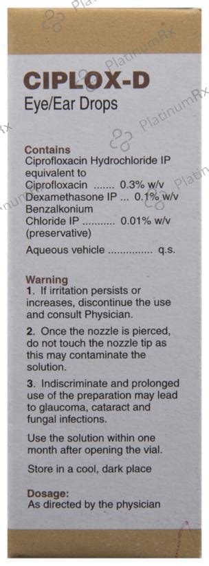 Ciplox D Eye/Ear Drops 10ml: View Uses, Side Effects, Price and ...