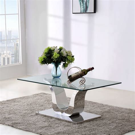 Alexandria Glass Top and Chrome Coffee Table