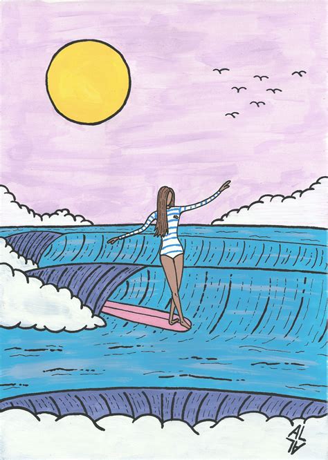 GIRL&SEA Surf illustration by Lorenzo Arzani Vinyl Backdrops, Backdrops ...