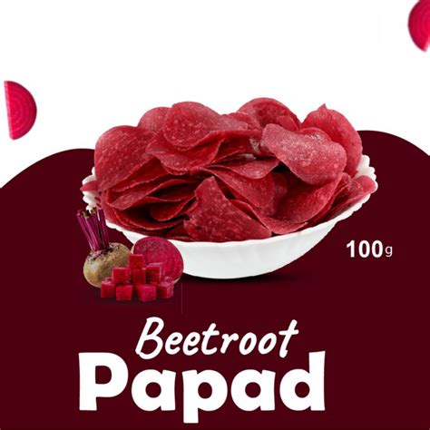 Beetroot Papad 100g – Ueir Organic Foods