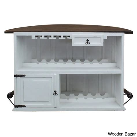 Aigan Freestanding Curved Bar Design | Wooden Bazar