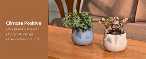 Eha Earth Friendly Oreo 4 inch Small pots for Indoor Plants | Set of 4 ...