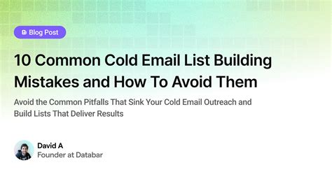 Databar Blog | 10 Common Cold Email List Building Mistakes and How To ...