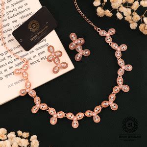 brado jewellery Brass Gold-plated Pink, Rose Gold, White Jewellery Set ...