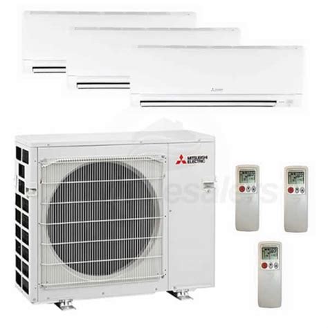 Mitsubishi M3H36W12121200-B Wall Mounted 3-Zone System - 36,000 BTU ...