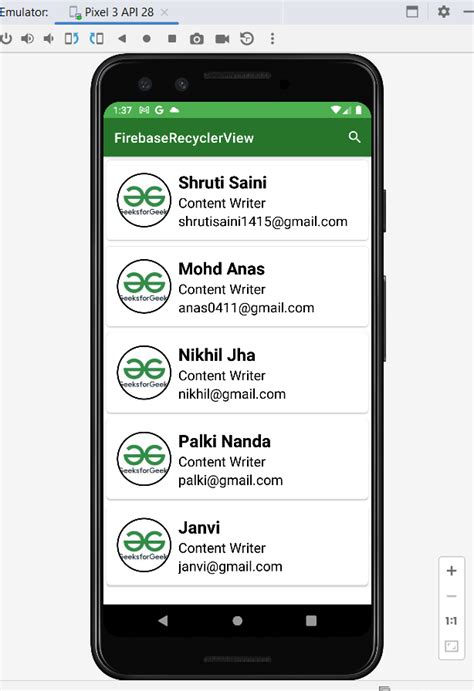 Image result for RecyclerView with Firebase
