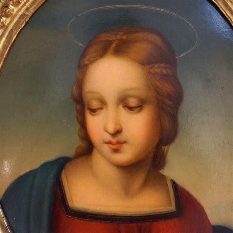 Antique KPM Painting on Porcelain after Madonna Of The Goldfinch ...