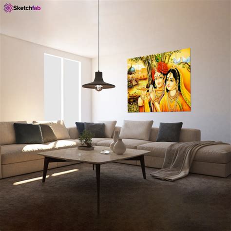 Sketchfab Krishna Painting Religious Paintings For Wall Decoration Set ...