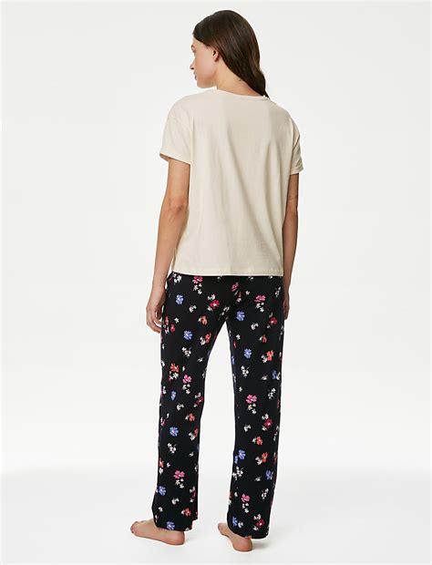 Buy Pure Cotton Floral Print Pyjama Set at Marks & Spencer