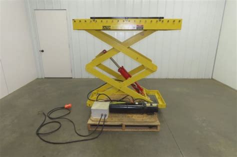 1000LB Scissor Lift Table 64" Travel 38x60" Gravity Roller Conveyor Top ...