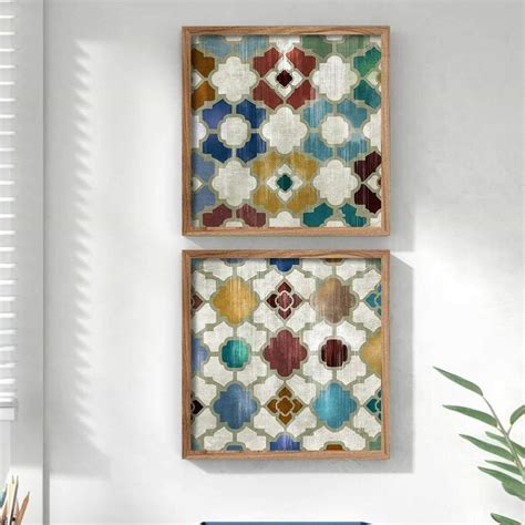 PAINTINGMANTRA Framed Canvas Painting Art Print (Geomatrical Abstract ...