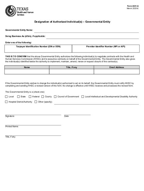 2020-2026 TX Form 2031-G - Blank Fillable Template | Fill Out, Print ...