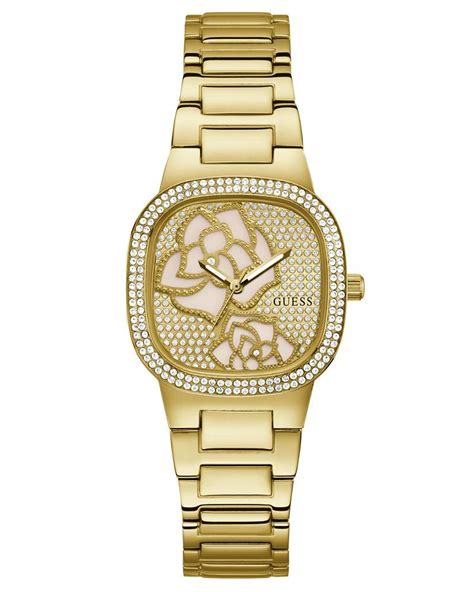 GUESS ROSE BUD Women Champagne Square Dial Analog Watch - GW0544L2