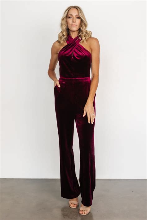Cleopatra Velvet Jumpsuit | Burgundy | Baltic Born