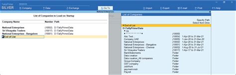 Set Up TallyPrime | Load Company, Data Path, Auto-Login, Language ...