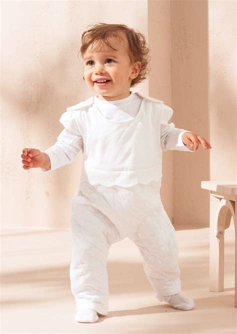 Angel & Rocket New Born Self Textured White Sleepsuits