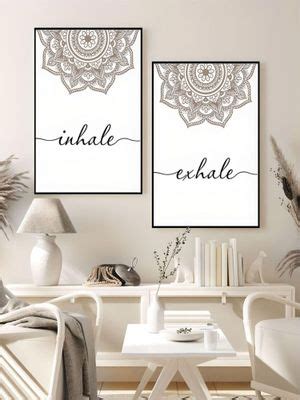 Buy The Handmade Flair White & Black Floral Mandala Inhale Exhale ...