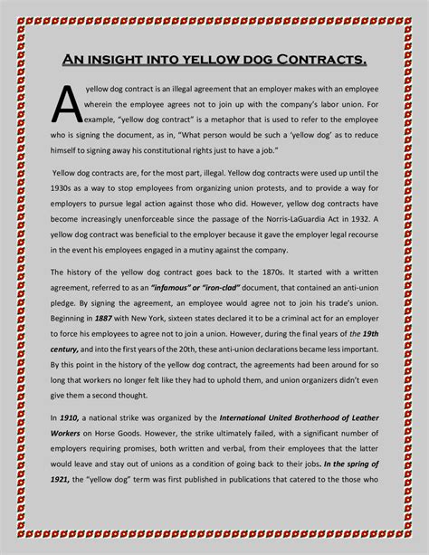 What Is A Yellow Dog Contract As Described In The Norris Laguardia Act ...