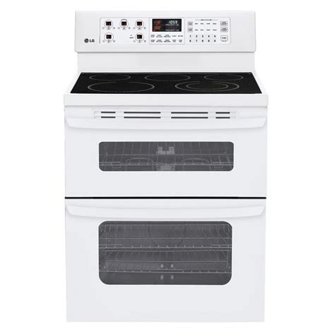 LG 30-in Glass Top Self-cleaning Double Oven Electric Range (Smooth ...