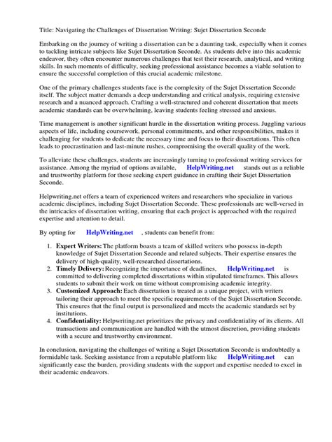 Image result for Dissertation Seconde