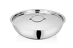 Bhalaria Triply Stainless Steel Tasla Lid with Handle 24cm 2.5 Litre ...