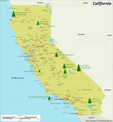California National Parks Map - Ontheworldmap.com