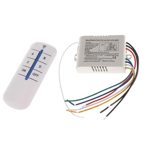 MYADDICTION Wireless 4 Way On/Off Wall Lamp Light Rf Remote Control ...