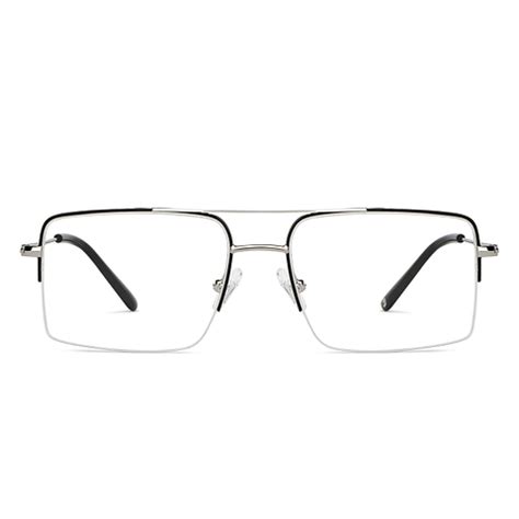 Buy Silver Black Half Rim Square John Jacobs Supreme Steel JJ E13551-C1 ...