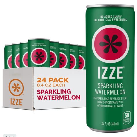 Amazon.com: IZZE Sparkling Juice Beverage Blend, Watermelon, No Sugar ...