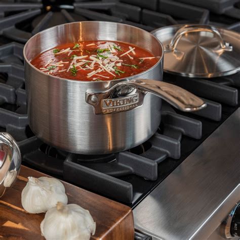 Viking Professional 5-Ply 3-Quart Sauce Pan with Metal Lid – Viking ...