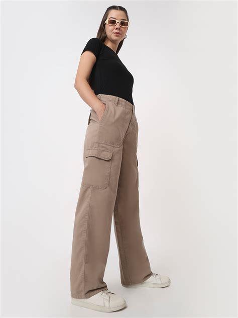 Buy Women Beige Mid-Rise Cargo | Kraus Jeans