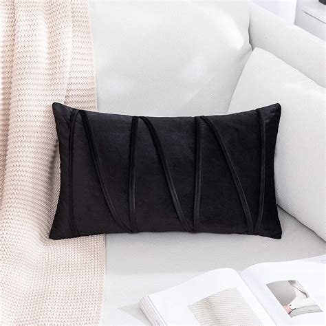 Buy Khooti Velvet 200 TC Cushion Cover Pack Of 1-18"X28"/46X71 Cm-Black ...
