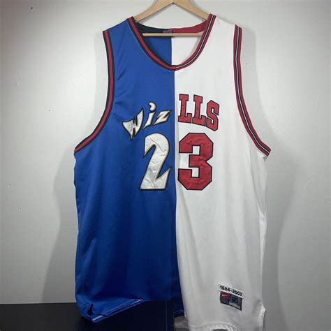 rare michael jordan wizards bulls split basketball jordan jersey 23 ...