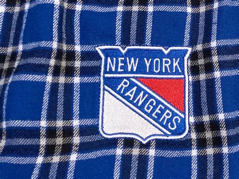 Y2K CONCEPTS SPORT NEW YORK RANGERS ニューヨーク レンジャース チーム 刺繍 チェック フランネル ...
