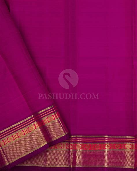 Rose Pink & Violet Pure Zari Kanjivaram Silk Saree - P149(A) – Pashudh ...
