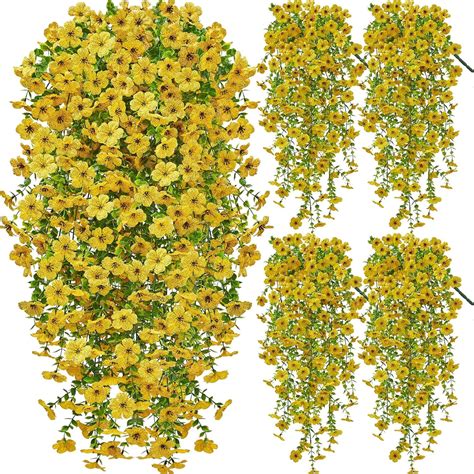 Buy VRB Dec 2 Pcs Artificial Daisy Greenery Hanging Fern Plants Vines ...