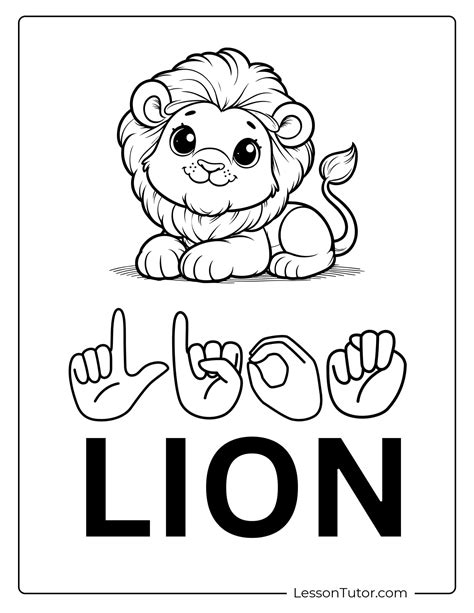Sign Language (ASL) – Animals - Free Coloring Pages, PDF Printables and ...