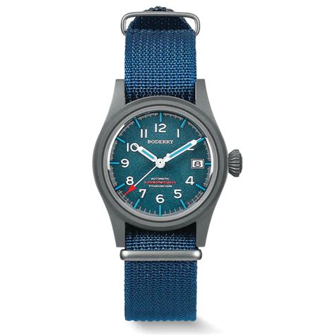 LANDMASTER - 100M Waterproof Titanium Automatic Field Watch - Blue ...
