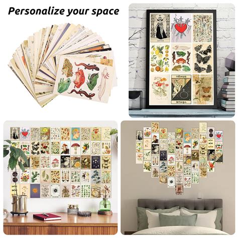 Buy 8TEHEVIN 50PCS Vintage Botanical Illustration Tarot Aesthetic ...
